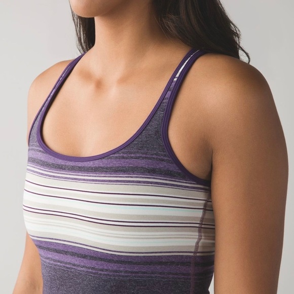 Lululemon‎ Refresh Racer Tank, Osaka Stripe Heathered Black Grape / Going Grape - Picture 3 of 7